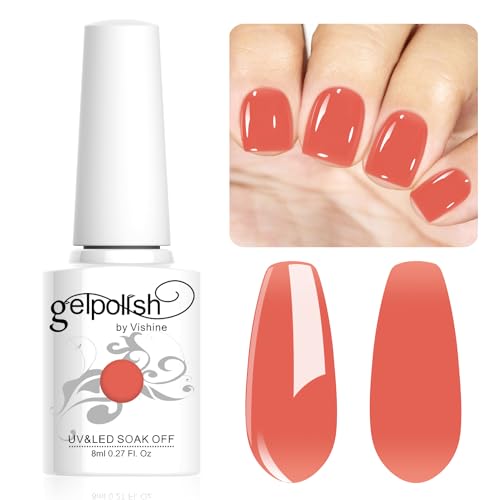 Vishine 8ml Gel Nail Polish Jelly Coral Red Gel Polish Sheer Neutral Color Jelly Gel Nail Polish Natural Translucent Soak Off UV Gel Nail Art French Manicure L152 Vishine 8ml Gel Nail Polish Jelly Coral Red Gel Polish Sheer Neutral Color Jelly Gel Nail Polish Natural Translucent Soak Off UV Gel Nail Art French Manicure L152 von Vishine