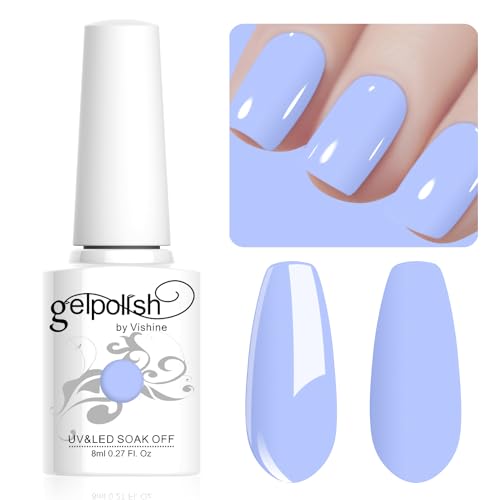 Vishine 8ml Pastel Gel Nail Polish Macaroon Blue Gel Polish Soft Bright Colors Long-Lasting Soak Off Nail Art Manicure Salon at Home, L203 Vishine 8ml Pastel Gel Nail Polish Macaroon Blue Gel Polish Soft Bright Colors Long-Lasting Soak Off Nail Art Manicure Salon at Home, L203 von Vishine
