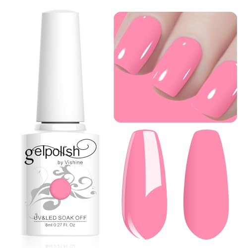 Vishine 8ml Pastel Gel Nail Polish Macaroon Bright Pink Gel Polish Soft Bright Colors Long-Lasting Soak Off Nail Art Manicure Salon at Home, L196 Vishine 8ml Pastel Gel Nail Polish Macaroon Bright Pink Gel Polish Soft Bright Colors Long-Lasting Soak Off Nail Art Manicure Salon at Home, L196 von Vishine