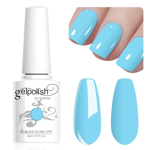 Vishine 8ml Pastel Gel Nail Polish Macaroon BrightBlue Gel Polish Soft Bright Colors Long-Lasting Soak Off Nail Art Manicure Salon at Home, L210 Vishine 8ml Pastel Gel Nail Polish Macaroon BrightBlue Gel Polish Soft Bright Colors Long-Lasting Soak Off Nail Art Manicure Salon at Home, L210 von Vishine