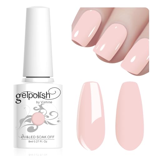 Vishine 8ml Pastel Gel Nail Polish Macaroon LightPink Gel Polish Soft Bright Colors Long-Lasting Soak Off Nail Art Manicure Salon at Home, L191 Vishine 8ml Pastel Gel Nail Polish Macaroon LightPink Gel Polish Soft Bright Colors Long-Lasting Soak Off Nail Art Manicure Salon at Home, L191 von Vishine