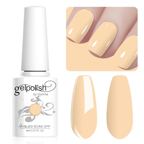 Vishine 8ml Pastel Gel Nail Polish Macaroon LightYellow Gel Polish Soft Bright Colors Long-Lasting Soak Off Nail Art Manicure Salon at Home, L183 Vishine 8ml Pastel Gel Nail Polish Macaroon LightYellow Gel Polish Soft Bright Colors Long-Lasting Soak Off Nail Art Manicure Salon at Home, L183 von Vishine