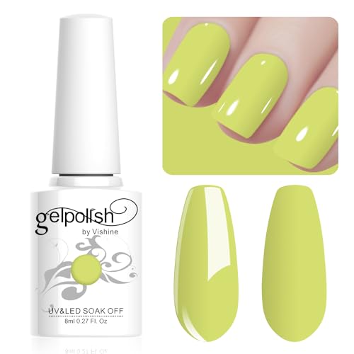 Vishine 8ml Pastel Gel Nail Polish Macaroon LimeYellowGel Polish Soft Bright Colors Long-Lasting Soak Off Nail Art Manicure Salon at Home, L221 Vishine 8ml Pastel Gel Nail Polish Macaroon LimeYellowGel Polish Soft Bright Colors Long-Lasting Soak Off Nail Art Manicure Salon at Home, L221 von Vishine