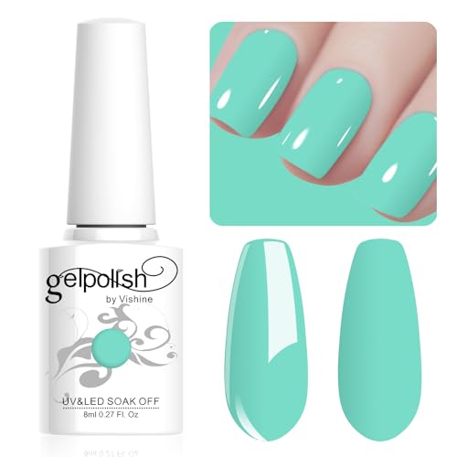 Vishine 8ml Pastel Gel Nail Polish Macaroon MintGreen Gel Polish Soft Bright Colors Long-Lasting Soak Off Nail Art Manicure Salon at Home, L214 Vishine 8ml Pastel Gel Nail Polish Macaroon MintGreen Gel Polish Soft Bright Colors Long-Lasting Soak Off Nail Art Manicure Salon at Home, L214 von Vishine