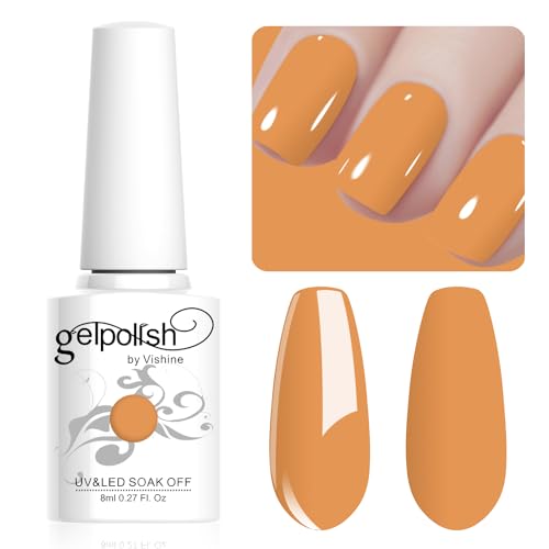 Vishine 8ml Pastel Gel Nail Polish Macaroon Orange Gel Polish Soft Bright Colors Long-Lasting Soak Off Nail Art Manicure Salon at Home, L188 Vishine 8ml Pastel Gel Nail Polish Macaroon Orange Gel Polish Soft Bright Colors Long-Lasting Soak Off Nail Art Manicure Salon at Home, L188 von Vishine