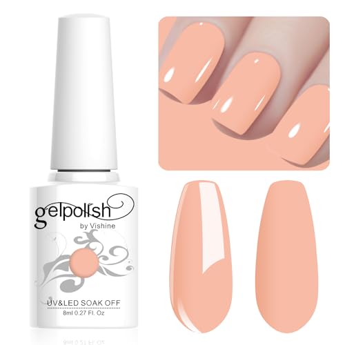 Vishine 8ml Pastel Gel Nail Polish Macaroon Peach Gel Polish Soft Bright Colors Long-Lasting Soak Off Nail Art Manicure Salon at Home, L193 Vishine 8ml Pastel Gel Nail Polish Macaroon Peach Gel Polish Soft Bright Colors Long-Lasting Soak Off Nail Art Manicure Salon at Home, L193 von Vishine