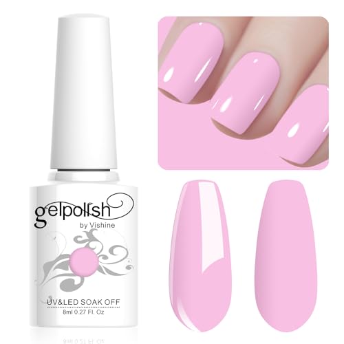 Vishine 8ml Pastel Gel Nail Polish Macaroon Pink Gel Polish Soft Bright Colors Long-Lasting Soak Off Nail Art Manicure Salon at Home, L200 Vishine 8ml Pastel Gel Nail Polish Macaroon Pink Gel Polish Soft Bright Colors Long-Lasting Soak Off Nail Art Manicure Salon at Home, L200 von Vishine