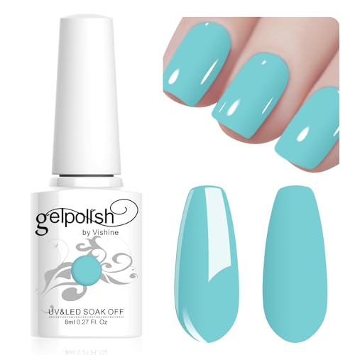 Vishine 8ml Pastel Gel Nail Polish Macaroon Turquoise Gel Polish Soft Bright Colors Long-Lasting Soak Off Nail Art Manicure Salon at Home, L212 Vishine 8ml Pastel Gel Nail Polish Macaroon Turquoise Gel Polish Soft Bright Colors Long-Lasting Soak Off Nail Art Manicure Salon at Home, L212 von Vishine