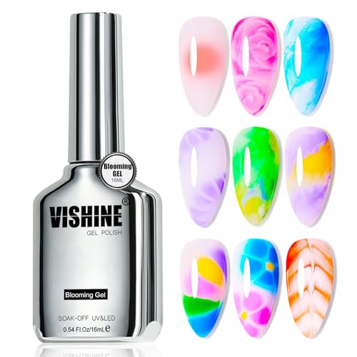 Vishine Blooming Gel 16ml UV LED Soak Off Nail Art Polish for Spreading Effect Marble Nail Polish Gel Paint Nail Designs for DIY Flower Watercolor Magic Manicure Salon Home DIY 16ml Vishine Blooming Gel 16ml UV LED Soak Off Nail Art Polish for Spreading Effect Marble Nail Polish Gel Paint Nail Designs for DIY Flower Watercolor Magic Manicure Salon Home DIY 16ml von Vishine