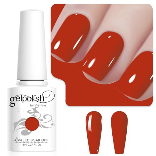 Vishine Burnt Orange Gel Nail Polish, 1Pcs 8ml Burnt Orange Gel Polish Orange Color Nail Polish Gel High Gloss Soak Off U V Gel Nail French Nail Manicure Salon DIY L262 Vishine Burnt Orange Gel Nail Polish, 1Pcs 8ml Burnt Orange Gel Polish Orange Color Nail Polish Gel High Gloss Soak Off U V Gel Nail French Nail Manicure Salon DIY L262 von Vishine