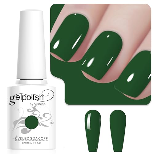 Vishine Dark Green Gel Nail Polish, 1Pcs 8ml Dark Green Gel Polish Green Color Nail Polish Gel High Gloss Soak Off U V Gel Nail French Nail Manicure Salon DIY L235 Vishine Dark Green Gel Nail Polish, 1Pcs 8ml Dark Green Gel Polish Green Color Nail Polish Gel High Gloss Soak Off U V Gel Nail French Nail Manicure Salon DIY L235 von Vishine