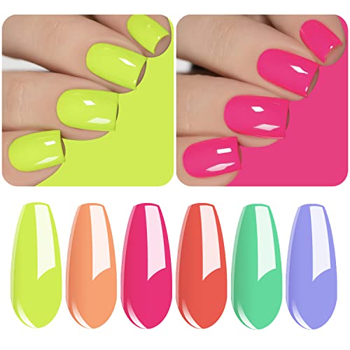 Vishine Gel Nagellack Kit,Sunny Days Collection Nail Art 6 Farben Neon Zitronengrün Pfirsich Coral Pink Creamy Blue Soak Off Nagellampe Gel Polish Set Maniküre 8ml C084 Vishine Gel Nagellack Kit,Sunny Days Collection Nail Art 6 Farben Neon Zitronengrün Pfirsich Coral Pink Creamy Blue Soak Off Nagellampe Gel Polish Set Maniküre 8ml C084 von Vishine