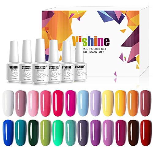 Vishine Gel Nagellack Set 24 Farben - Rose, Blau, Gelb, Sommerfarben - Weihnachten Gellack, Nail Polish Geschenkbox Salon Design Kit 8ml Vishine Gel Nagellack Set 24 Farben - Rose, Blau, Gelb, Sommerfarben - Weihnachten Gellack, Nail Polish Geschenkbox Salon Design Kit 8ml von Vishine