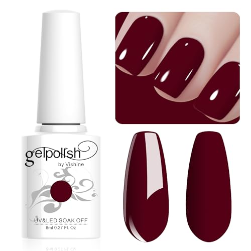 Vishine Gel Nail Polish, 1Pcs 8ml Burgundy Gel Polish Soak Off UV LED Gel Nail Art DIY Gel Nail Manicure for Girls Women #080 Vishine Gel Nail Polish, 1Pcs 8ml Burgundy Gel Polish Soak Off UV LED Gel Nail Art DIY Gel Nail Manicure for Girls Women #080 von Vishine