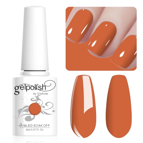 Vishine Gel Nail Polish, 1Pcs 8ml DarkOrange Gel Polish Soak Off UV LED Gel Nail Art DIY Gel Nail Manicure for Girls Women #060 Vishine Gel Nail Polish, 1Pcs 8ml DarkOrange Gel Polish Soak Off UV LED Gel Nail Art DIY Gel Nail Manicure for Girls Women #060 von Vishine