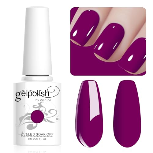 Vishine Gel Nail Polish, 1Pcs 8ml Darkmagenta Gel Polish Soak Off UV LED Gel Nail Art DIY Gel Nail Manicure for Girls Women #077 Vishine Gel Nail Polish, 1Pcs 8ml Darkmagenta Gel Polish Soak Off UV LED Gel Nail Art DIY Gel Nail Manicure for Girls Women #077 von Vishine
