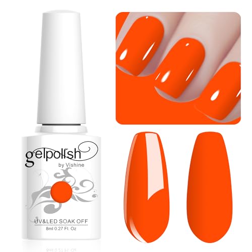 Vishine Gel Nail Polish, 1Pcs 8ml Fluorescent Orange Gel Polish Soak Off UV LED Gel Nail Art DIY Gel Nail Manicure for Girls Women #061 Vishine Gel Nail Polish, 1Pcs 8ml Fluorescent Orange Gel Polish Soak Off UV LED Gel Nail Art DIY Gel Nail Manicure for Girls Women #061 von Vishine