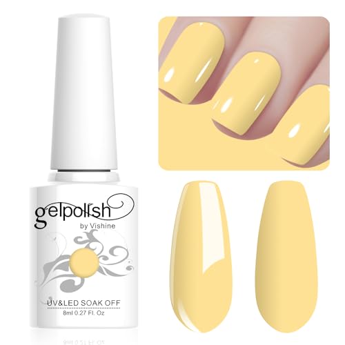 Vishine Gel Nail Polish, 1Pcs 8ml LigthYellow Gel Polish Soak Off UV LED Gel Nail Art DIY Gel Nail Manicure for Girls Women #055 Vishine Gel Nail Polish, 1Pcs 8ml LigthYellow Gel Polish Soak Off UV LED Gel Nail Art DIY Gel Nail Manicure for Girls Women #055 von Vishine