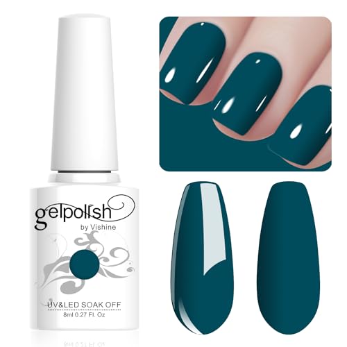 Vishine Gel Nail Polish, 1Pcs 8ml Teal Gel Polish Soak Off UV LED Gel Nail Art DIY Gel Nail Manicure for Girls Women #068 Vishine Gel Nail Polish, 1Pcs 8ml Teal Gel Polish Soak Off UV LED Gel Nail Art DIY Gel Nail Manicure for Girls Women #068 von Vishine