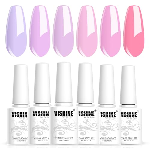 Vishine Gel Nail Polish Set 6 Colors Lilac Lavender Pink Gel Polish Kit Lavender Violets Gel Nail Polish Spring Gel Nail Polish Soak off Uv LED Gel Manicure DIY Nail Home Gift for Women 8ml Vishine Gel Nail Polish Set 6 Colors Lilac Lavender Pink Gel Polish Kit Lavender Violets Gel Nail Polish Spring Gel Nail Polish Soak off Uv LED Gel Manicure DIY Nail Home Gift for Women 8ml von Vishine