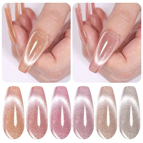 Vishine Holographic Glitter Cat Eye Gel Polish UV LED Soak Off Nail Polish Home DIY Manicure Nail Salon Varnish Set of 6 Colors with Free Magnet 8ml Vishine Holographic Glitter Cat Eye Gel Polish UV LED Soak Off Nail Polish Home DIY Manicure Nail Salon Varnish Set of 6 Colors with Free Magnet 8ml von Vishine