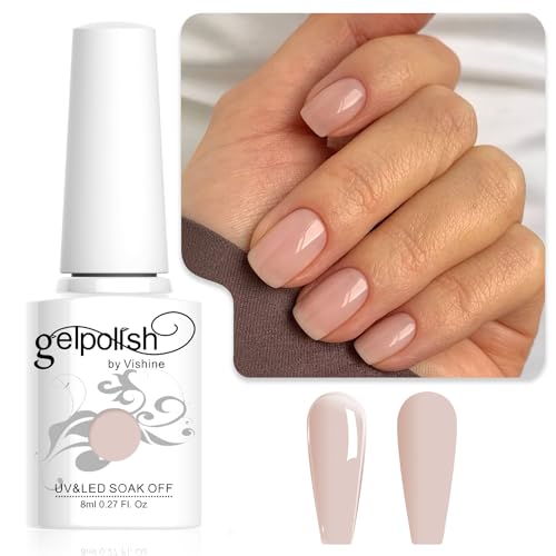 Vishine Jelly Nude Gel Nail Polish, Sheer Neutral Nude Translucent Soak Off Gel Polish UV LED Nail Lamp for Nail Art DIY 8ml Color E019 Vishine Jelly Nude Gel Nail Polish, Sheer Neutral Nude Translucent Soak Off Gel Polish UV LED Nail Lamp for Nail Art DIY 8ml Color E019 von Vishine