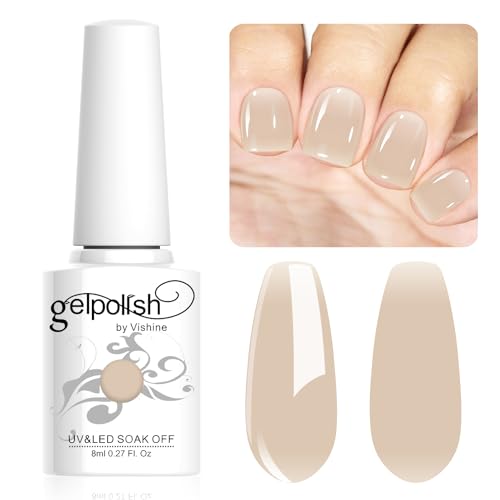 Vishine Neutral Gel Nail Polish 8ml Sheer Crystal Nude Color Jelly, Natural Translucent Soak Off U V LED Nail Lamp Translucent Nail Art Gel L104 Vishine Neutral Gel Nail Polish 8ml Sheer Crystal Nude Color Jelly, Natural Translucent Soak Off U V LED Nail Lamp Translucent Nail Art Gel L104 von Vishine