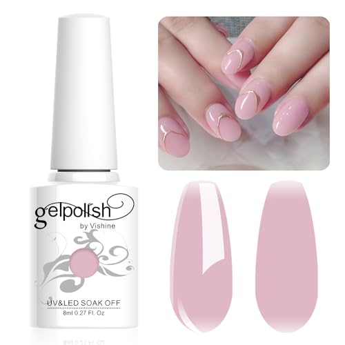 Vishine Neutral Gel Nail Polish Soft Candy Pink Gel Polish Translucent Nail Soak Off LED Nail Lamp Jelly Gel Polish Nail Art Gel 8ml M088 … Vishine Neutral Gel Nail Polish Soft Candy Pink Gel Polish Translucent Nail Soak Off LED Nail Lamp Jelly Gel Polish Nail Art Gel 8ml M088 … von Vishine
