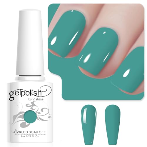 Vishine Teal Gel Nail Polish, 1Pcs 8ml Teal Green Gel Polish Teal Color Nail Polish Gel High Gloss Soak Off U V Gel Nail French Nail Manicure Salon DIY L238 Vishine Teal Gel Nail Polish, 1Pcs 8ml Teal Green Gel Polish Teal Color Nail Polish Gel High Gloss Soak Off U V Gel Nail French Nail Manicure Salon DIY L238 von Vishine