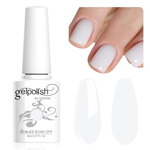 Vishine UV Gel Polish Milky White, UV Gel Nagellack Milchweiß Jelly Gel Nail Polish, UV LED Soak Off Gel Lacquer Varnish Nail Art Manicure 8ml Vishine UV Gel Polish Milky White, UV Gel Nagellack Milchweiß Jelly Gel Nail Polish, UV LED Soak Off Gel Lacquer Varnish Nail Art Manicure 8ml von Vishine