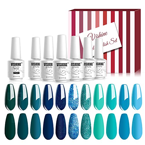 Vishine UV LED Gellack Blau Serie mehrfarbig Gel Nagellack Set Gel Nail Polish Kit - 12 x 8ml Vishine UV LED Gellack Blau Serie mehrfarbig Gel Nagellack Set Gel Nail Polish Kit - 12 x 8ml von Vishine