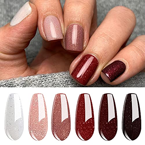 Vishine UV LED Gellack mehrfarbig ablösbarer Gel Nagellack Gel Nail Polish Set -Glitter Weiß, Rot, Dunkelrot 6 x 8ml Vishine UV LED Gellack mehrfarbig ablösbarer Gel Nagellack Gel Nail Polish Set -Glitter Weiß, Rot, Dunkelrot 6 x 8ml von Vishine