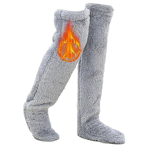 Slipper-Socken für Damen, rutschfeste Heimsocken, superdicke thermische Flauschsocken, weich, flauschig, warm, niedliche Plüschsocken, winterwarme flauschige Socken von Visiblurry