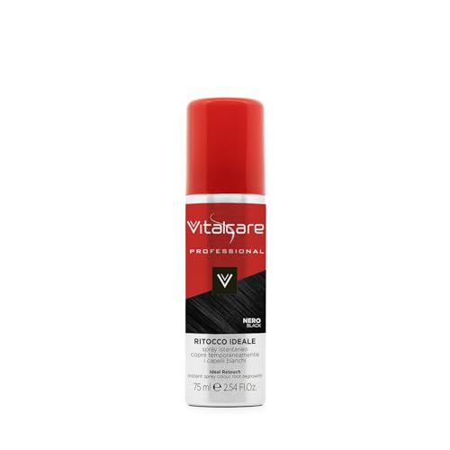 Vitalcare | Ideal Retuschierspray für sofortiges Ausbessern von Haar, perfektes Spray zum vorübergehenden Abdecken von weißem und grauem Haar, Farbe Schwarz, 75 ml von Vitalcare