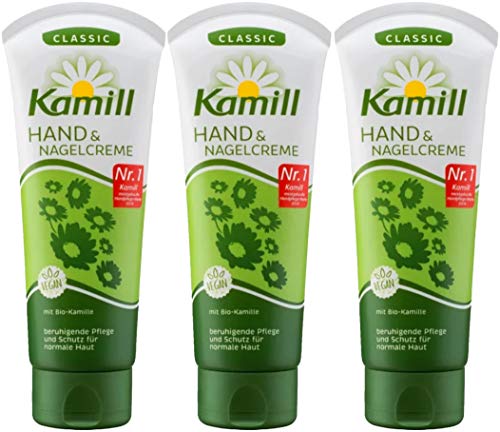 Kamill 3x100 ml Hand & Nail Cream CLASSIC with BIO Camomile and Bisabolol | Germany von Kamill