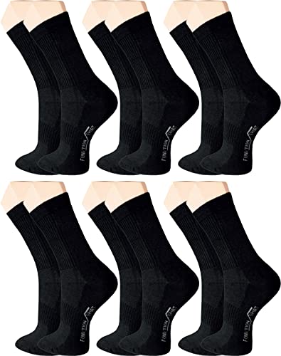 Vitasox 39008 Damen Herren Socken Sport Sportsocken mit Frotteesohle Tennissocken Funktionssocken Baumwolle Schwarz Weiß 6er Pack schwarz 47/50 von Vitasox