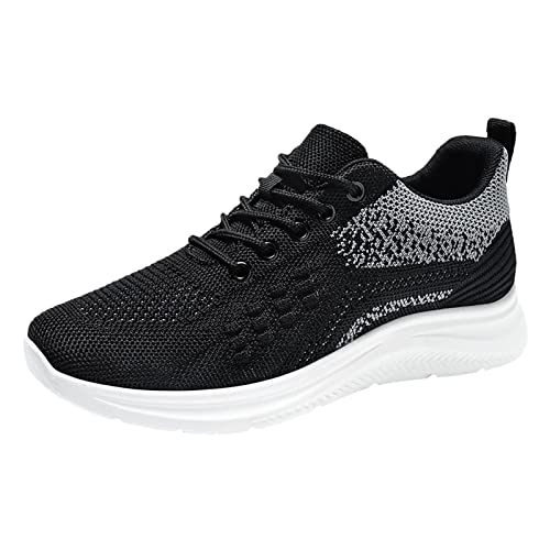 Schuhe Damen Sneaker, Schwarz Plattform Netz Elegante Sportschuhe Fußballschuhe Leichtgewichts Atmungsaktiv Frauen Halbschuhe Joggingschuhe Cushion Wasserdicht Flach Für Trekking Walking Running von Viunychn