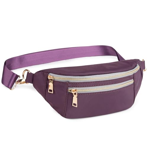 Viva Terry Nylon-Hüfttasche für Damen und Herren, Crossbody-Bauchtasche, Gürteltasche, Bauchtasche, Brusttasche mit verstellbarem Riemen, vielseitig verwendbar, lässige Freihände-Schultertasche für von Viva Terry