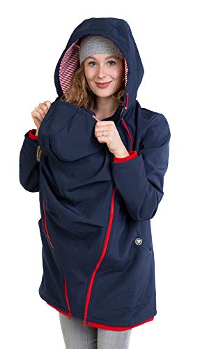 Viva la Mama - Umstandsjacke mit Baby Trageeinsatz Allwetter - MELLORY marine blau/rot - S von Viva la Mama