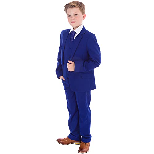 Vivaki Anzug für Jungen, für formelle Anlässe wie Hochzeit oder Ball, 5-teilig, Marineblau - 14-15 Jahre von Vivaki