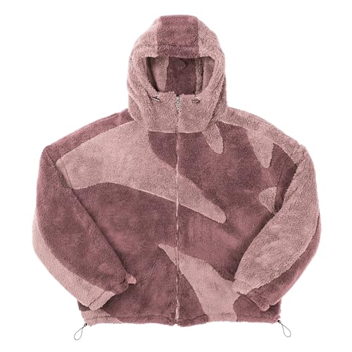 Vivoofchic Teddy Fleecejacke Herren | Y2K Fashion Streetwear Winterjacke mit Reißverschluss | Langarm Casual Patchwork Teddyfleece Jacke mit Kapuze Vivoofchic Teddy Fleecejacke Herren | Y2K Fashion Streetwear Winterjacke mit Reißverschluss | Langarm Casual Patchwork Teddyfleece Jacke mit Kapuze von Vivoofchic