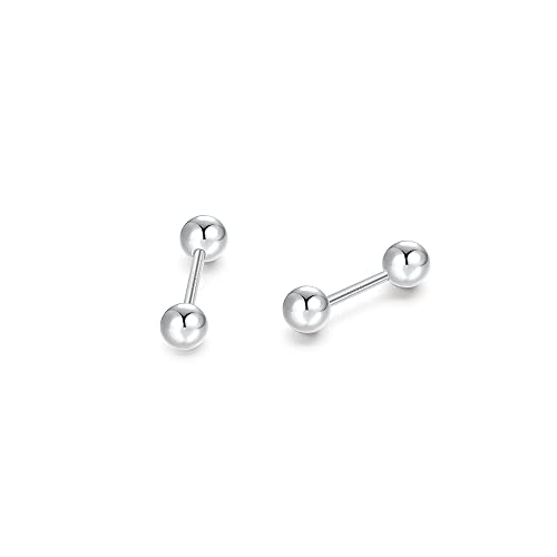 Viwind Kinder Ohrringe 925 Sterling Silber Mädchen Ohrringe 5mm Niedlich Ohrringe Zirkonia Ohrringe Sicherheit für Kinder Schmuck für Geschenk Helix Earrings (runde Perlen) von Viwind