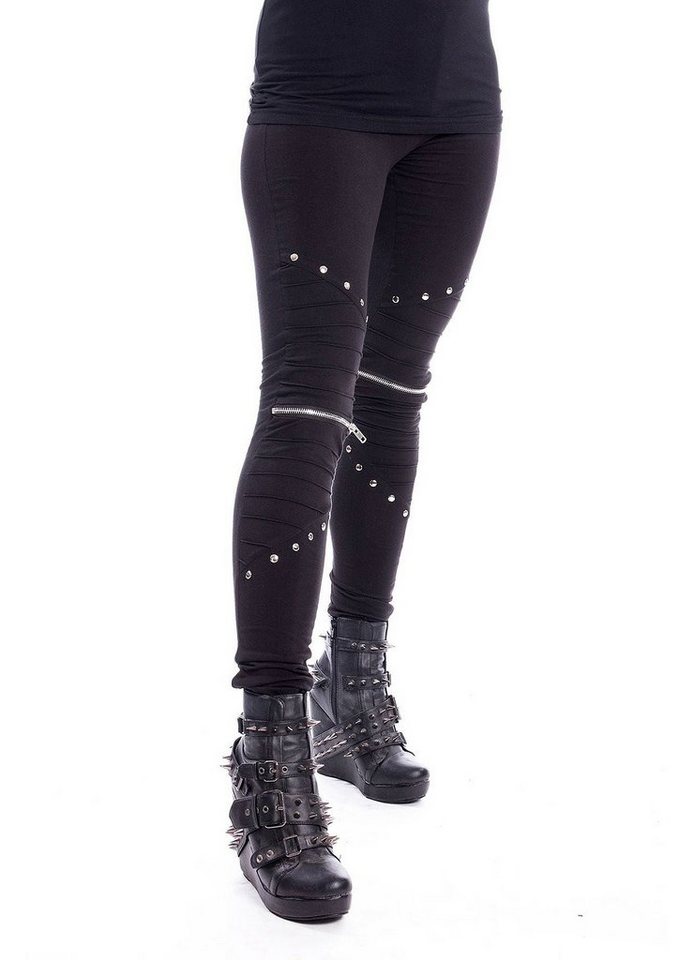 Vixxsin Leggings Wind Industrial Goth Metal Nieten Deko Zipper von Vixxsin