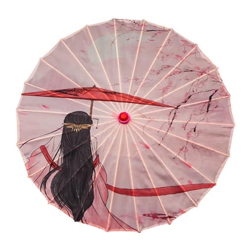 Vocttaiy Sonnenschirm im chinesischen Stil, klassischer Ölpapier-Regenschirm, regenfest, Sonnenschirm-Anhänger, floral, mehrfarbig, Papier und Bambus-Papierschirm (Z) von Vocttaiy