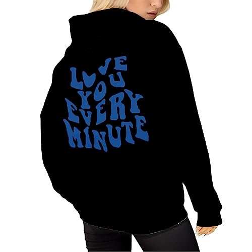 Damen Frauen Teenager Mädchen Oversize Kapuzenpullover Cool Langarm Pulli Pullover Sweatshirt Sport Hoodies Top Promise Langarmshirt Boyfriend Streetwear Herbst Winter Freizeit Bluse von Vohiko