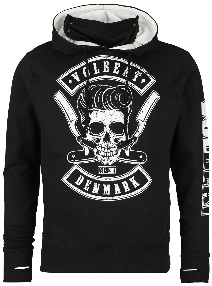 Volbeat Kapuzenpullover - Denmark Skull - S bis XXL - für Männer - Größe S - schwarz  - EMP exklusives Merchandise! von Volbeat