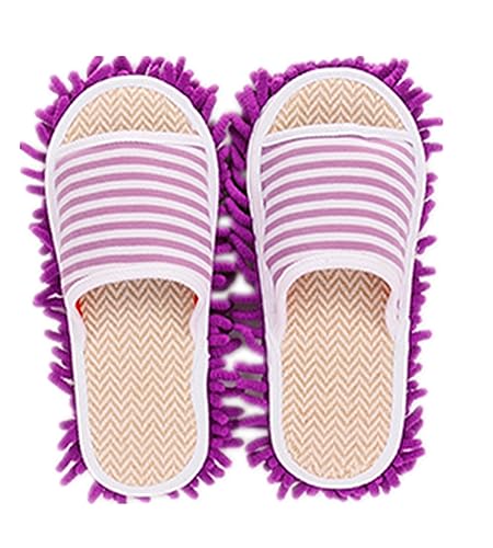 Volicph Putz-Hausschuhe mit Reinigender Abnehmbare Hausschuhe Mikrofaser-Sohle Bodenreinigung Slippers Staubtuch Hausschuhe Mop-Schuhe Putzschuhe von Volicph