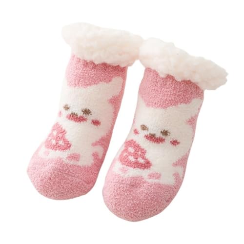 Volicph Baby Winter Boden Socken Kleinkinder Dicke Manschette Rutschfeste Sport Athletic High Socken für Baby Mädchen Anti-Rutsch Socken Kuschelsocken Flauschige Socken Stoppersocken Hüttensocke von Volicph