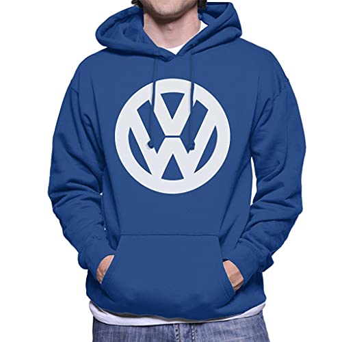 Volkswagen White VW Logo Classic Retro Men's Hooded Sweatshirt von Volkswagen