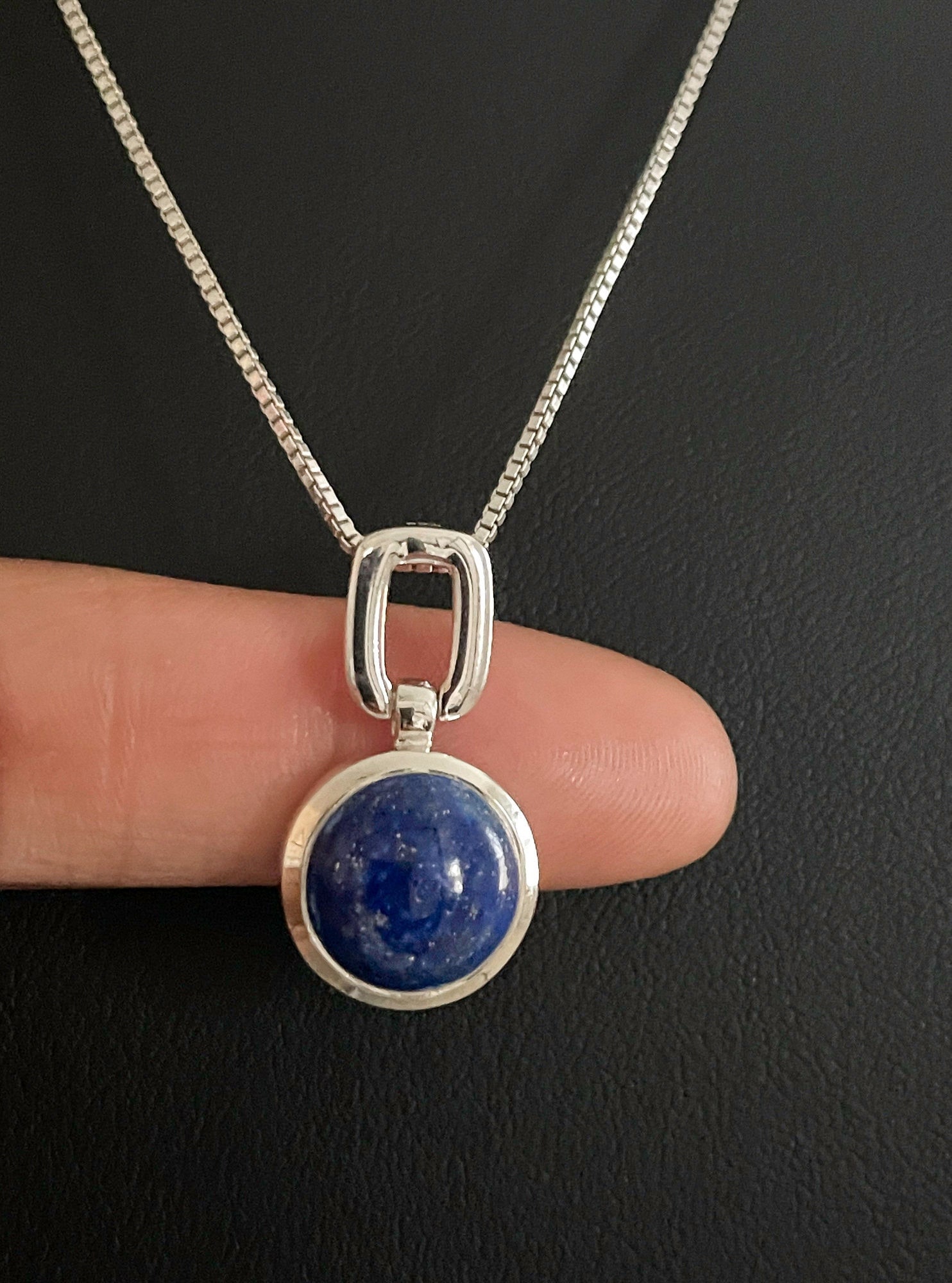 Echte Lapis Halskette, Sterling Silber Lazuli Anhänger, Januar Geburtsstein Schmuck, Braut Hochzeit Natürlicher Edelstein von VonzJewel